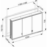 Keuco Spiegelschrank ROYAL LUMOS 1200x735x165mm sil-gebz-elo