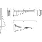V&B Klappgriff ViCare Design verchr, mit weicher Auflage 850mm