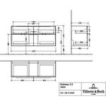 V&B Waschtischunterschrank SUBWAY 3.0 1272x576x478mm f SWT Gri Vo bl Br w