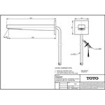 TOTO Automatikarmaturenauslauf UP eckig, 2 l/min, Ausladung 225mm chrom