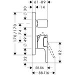 Einhebel-Wannenmischer AXOR CITTERIO E DN 15 UP m integ Sich-kom bru red gold