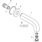 Wanneneinlauf AXOR CITTERIO DN 20 Ausladung 165mm brushed nickel