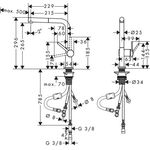 Spültischmischer Talis M54 270 ND Ausziehauslauf 1 jet chrom