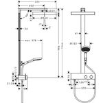 HG Showerpipe Rainfinity 350 mit Kopfbrause 360 chrom