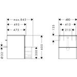 HG Waschtischunterschrank Xelu Q 480x605x475mm diamantengr ma Griff chrom