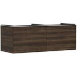 HG Waschtischunterschrank Xelu Q 1360x485x550mm NB dunkel Griff mattweiß