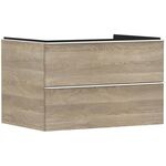 HG Waschtischunterschrank Xelu Q 780x485x550mm eiche natur Griff mattweiß
