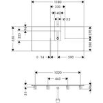 HG Konsole Xelu Q 1180x550mm m Auss mittig eiche natur