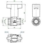OV Knebelgriff-Kugelhahn Optibal PN 16, Messing DN 15, 1/2Zoll IG