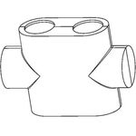 OV Design-Abdeckung f Multiblock T Durchgangsform verchromt