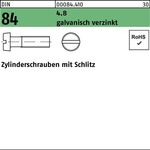 Zylinderschraube DIN 84/ISO 1207 Schlitz M5x 16 4.8 galv.verz. 200St. - VPE: 200