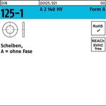 Unterlegscheibe DIN 125-1 A 25x44x4 A 2 140 HV 200 Stück - VPE: 200