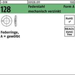 Federring DIN 128 A 14 Federstahl mech.verz. 100 Stück - VPE: 100