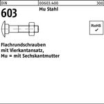 Flachrundschraube DIN 603 Vierkantansatz/6-ktmutter M10x110 Mu Stahl 4.6 50St. - VPE: 50