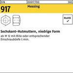 Sechskanthutmutter DIN 917 niedrige FormM4 Messing 100 Stück - VPE: 100