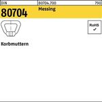 Korbmutter DIN 80704 M8 Messing 10 Stück - VPE: 10