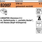Klemmen R 82007 GTW 40 D2 M12/10 - 22 galv.verz. 1 Stück LINDAPTER