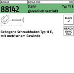 Schraubhaken R 88142 Typ 11 E gebogen M8x70 D 22 Stahl galv.verz. 100St. - VPE: 100