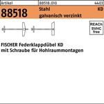 Klappdübel R 88518 Schraube KD 5x 100 Stahl galv.verz. 25St. FISCHER - VPE: 25