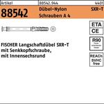 Rahmendübel R 88542 SXR 10x 80 T Schrauben A 4/Dübel-Nylon 50 Stück FISCHER - VPE: 50