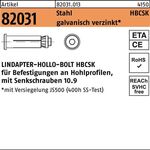 Hohlraumdübel R 82031 Senkschraube HBCSK 16-1 (70/29) 10.9 verz. 1St. LINDAPTER