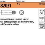 Hohlraumdübel R 82031 Senkschraube HBCSK 16-1 ( 70/29) A 4 1 Stück LINDAPTER