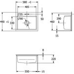 V&B Einbauspüle SUBWAY STYLE 60 S FLAT 580x490mm Abtr. Alu gebü Exzent. sn w
