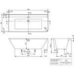 V&B Vorwandwanne COLLARO DUO 1790x790mm, Eckausführung li we