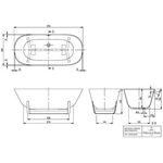 V&B Freistehwanne DUO ANTHEUS 1750x800mm grey