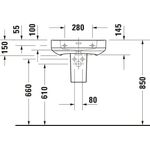 Duravit Waschtisch Soleil by Starck 550x480, mit Überlauf weiß