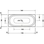 Duravit Badewanne Soleil by Starck 180x80 Rechteck zwei Rückenschrägen weiß