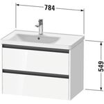 Duravit Waschtischunterbau Ketho.2 784x549x455mm weiß hochglanz