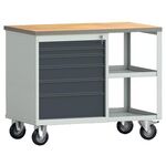 Werkbank PW700 B855xT700xH805mm Buche Multipl.lichtgrau/grau 2 Schubl.