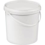 Eimer 10l Kunststoff,lebensmittelecht weiß Bügelgriff Stülpdeckel D.250mm H265mm