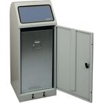 Wertstoffsammler 70l H1000xB400xT380mm lichtgrau verz. Einsatz,Trethebel STUMPF