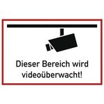 Hinweiszeichen Videoüberwacht L300xB200mm weiß schwarz Ku.