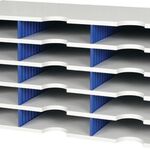 Sortierablage Trio 15 Fächer H363xB723xT331mm Polystyrol grau/blau STYRO