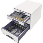 Leitz Schubladenbox WOW CUBE 52132001 4Schubfächer weiß/grau