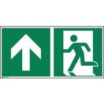 Hinweisschild Notausgang geradeaus ISO 7010 300x150mm PVC