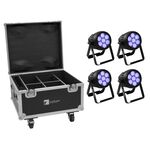 EUROLITE Set 4x AKKU IP PAR 7 QCL WDMX + Case mit Ladefunktion