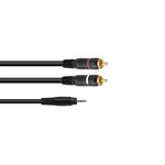 OMNITRONIC Adapterkabel 3,5 Klinke/2xCinch 1m sw