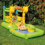 Hüpfburg+Pool Giraffe m.Sprühfunktion