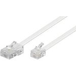Modularanschlußkabel 4-polig bele. 8P4C Stecker-6P4C Stecker, 6m weiss