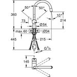 Grohe Einhand-Spültischbatterie MINTA 1/2Zoll C-Auslauf su-st