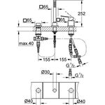 Grohe 3-Loch-Wannenkombination EUROCUBE o Auslauf chr