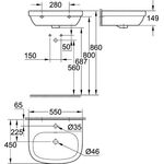 Grohe Waschtisch EURO KERAMIK 1 HL m ÜL 550x450mm awe - VPE: 21