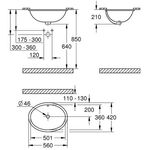 Grohe Unterbauwaschtisch UNI mit Überlauf 560x420mm alpinweiß - VPE: 18