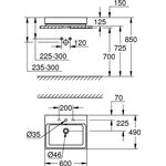 GROHE Aufsatzwaschtisch Cube Keramik 1 HL m ÜL 600x490mm PureGuard/awe
