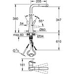 Grohe Einhand-Spültischbatterie ZEDRA 1/2Zoll L-Auslauf su-st