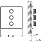 Unterputzventil GROHTHERM SMARTCONTROL eckig 3-fach su-st